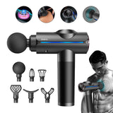 Massage Gun LCD Screen 6 Heads Handheld Muscle Therapy Massager Body Deep Tissue Muscle Massager Shoulder Neck Relaxation