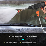 Cordless Pressure Washer 21V 22bar Portable Power Washer Cleaner Battery Powered High Pressure Car Washer Cleaner for Cleaning