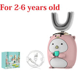 Smart 360 Degree U Shaped Kids Children Electric Toothbrush Silicone Automatic Ultrasonic Teeth Tooth Brush Cartoon Pattern