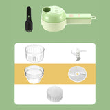 Multifunction Food Chopper Slicer Electric 4In1 Vegetable Cutter Masher Wireless Garlic Crusher Grinder Kitchen Gadgets