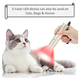 Silver 5 LED Red Light Infrared Therapy Device Flashlight for Pain Relief Skincare Acne Infrared Light Stainless Steel 125mm