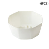 6pcs Modern Indoor Plants Balcony Gifts Flower Pot Bonsai Tabletop Round Garden Thickened Nordic Style Office With Drainage Hole