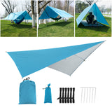 Waterproof Tent Tarp, Rain Fly Tent Tarp Light Ripstop PU2000mm Anti-UV Camping Travel Outdoor Shelter Awning Tarpaulin