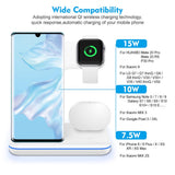 15w Vertical Multi-functional 3-in-1 Wireless Charger Fast Charging Station For Watch Mobile Phone Headset