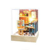 DIY Wooden Dollhouse Assembled Sushi Dessert Shop Miniature with Furniture Doll House Casa Toys for Children Adult Gifts