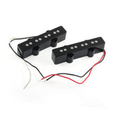 2 Pieces Magnet Open Pickup Set for 4-string JB Jazz BASS Guitar Black