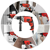 910W 220V Multi-Functional Industrial Grade Handheld Impact Drill Electric Rotary Hammer Drill Screwdriver Power Tools