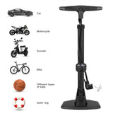 Detachable Bicycle Floor Pump 230PSI Bike Air Pump w Gauge Presta Schrader Valves Tire Inflator Ball Pump Cycling Air Inflator