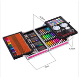 141pcs Alloy Box Painting Drawing Art Kit Color Pencil Crayon Pigment Brush For Boys Girls Kids Gift