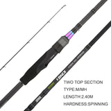 Kingdom KING II Spinning Rods Combo Casting Fishing Rod Reel Set 2 pc top section and 2 pc Power Lure Set Fishing Travel Rod