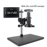 Adjustable 38MP 2K HDMI TF Video Auto Focus Industry Microscope Camera + 180X C-Mount Lens+Stand+144 LED Ring Light+10.1" LCD