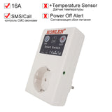 16A GSM SMS Smart Power Socket Outlet Temperature Sensor Controller Plug Intelligent Relay Switch Home Automation Remote Control