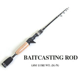 Fishing Rod Carbon Telescopic UL Fishing Rod 1.8m Ultralight Portable Travel equipment Spinning Casting Rods with Rod Bag