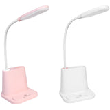 LED Desk Lamp with Pen Holder & Phone Stand, Desk Light,Table Lamp with USB Port,Press Control for Bedroom Reading