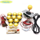 2 players Joystick Arcade DIY Kit LED parts button + Joysticks + USB encoder controller for Mame for Raspberry Pi 3