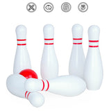 2 Sets Large Size Wooden Skittle Ball Indoor Bowling Game With 6 Bowling Pins Sports Toys For Kids