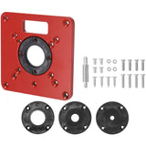 Router Table Insert Plate With 4 Rings Wood Router Engraving Machine Trimming Machine Flip Board For DIY Kit Woodworking