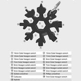 18 In 1 Snowflake Multi Pocket Tool Keychain Spanner Hex Wrench Multifunction Screwdriver Multipurpose Camp Survive Outdoor Hike