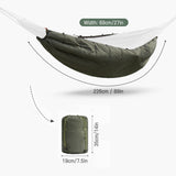 Multifunctional Hammock Underquilt Winter Warm Hammock Under Blanket Poncho for Outdoor Camping Traveling Swing With Bag