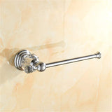 Modern Clear Crystal Bathroom Accessories Sets Silver Polished Chrome Bathroom Products Solid Brass Bathroom Hardware Sets jk6