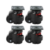 4pcs Heavy Duty Nylon Level Adjustment Caster GD-40F High Quality Industrial Roller Wheel Leveling Caster Wheels Black