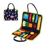 Toddler Busy Board Sensory Toy Basic Skills Activity Boards Fine Motor Skills Easy Carry Handbag Style Learning Toys