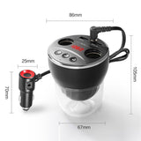 Car Charger Display Voltage 2 USB Car -DC Power Adapter Plug Cup Cigarette Lighter Splitter For Car Hands Free MP3 Player