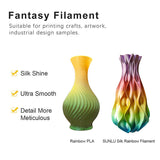 KAIGE SILK Filament 1KG 1.75MM 3D Printer Sublimstion Products Rainbow Filament Textur-/+0.02MM Refills Biodegradable Material
