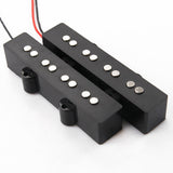 2 Pieces Magnet Open Pickup Set for 4-string JB Jazz BASS Guitar Black