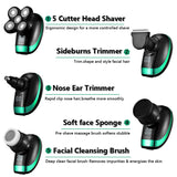 Multi Grooming Kit Digital Display Electric Shaver Hair Trimmer Beard Electric Razor Wet Dry Men Facial&Body Shaving Machine