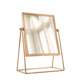 Makeup Mirror Light Luxury Retro European Metal Gold Mirror Home Desktop Square Round Mirror Dormitory Makeup Mirrors