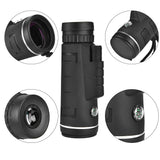 Monocular Cellphone Monocular Kit Telescope Phone Clip Tripod Bag Accessory With Lanyard 40 Times