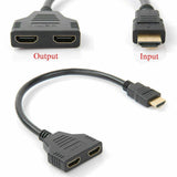 Splitter Converter 1 Input Male To 2 Output Female Port Cable Adapter Converter 1080P For Games Video Cables Accessories