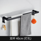 Towel Hanger Wall Mounted Towel Rack Bathroom Space Aluminum Black Grey Towel Bar Rail Towel Holder  Bathroom Accessories