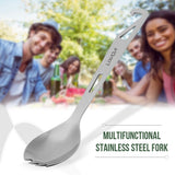 Lixada 3-in-1 Spork Stainless Steel Spork with Bottle Opener Lightweight Outdoor Dinner Spork Flatware for Travel Camping