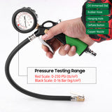 Tire Inflator Pressure Gauge 230PSI Oil Immersed Tire Air Pump with Rubber Hose&amp;Copper Nozzle Inflate/ Deflate Pressure Meter