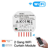 Smart Curtain Module 2 Gang Wi-Fi Smart Curtain Switch Voice Control APP Remote Control Share Function Independent Control