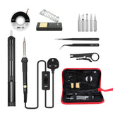 13in 1 Soldering Iron Kit 60W Adjustable Temperature Welding Soldering Iron with ON/OFF Switch 5pcs Soldering Tips Solder Sucker