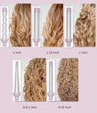 Hair Curler 5 in 1 Curling Iron Wand Set Ceramic Barrels Instant Heat Up LCD Temperature Adjustment Hair Styler
