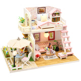 DIY Doll House Miniature Dollhouse With Furnitures Wooden House Miniaturas Toys For Children New Year Christmas Gift C&M