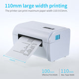 110mm Shipping Label Printer with Stand USB High Speed Direct Thermal Printer Receipt Label Maker Sticker for Barcode Express