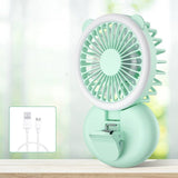 Necklace Fan Mini Bladeless Handheld Fan Portable USB Rechargeable Personal Neck Fan Mobile Phone Lens Selfie Lamp Clip Fan