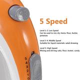 Hand Mixer Electric Egg Beater 300W Powerful 5 Speed for Cake Baking 6 Sticks with Holder for Kitchen