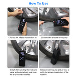Car Air Pump 150PSI Rechargeable Air Compressor Touchscreen Electric Tire Inflator with Pressure Detection Auto-Off Function