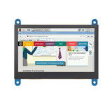 4.3Inch Capacitive Touch Screen Panel 800*480 Resolution for Raspberry Pi 3B+/4B Single-Point Touch Control USB Touch Drive-Free