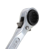 1pc 2 Way Ratchet Spanner 45#Steel Scaffold Spanner Wrench 19-21mm For Quick Fasten Remove Screws Nuts Construction Hand Tool