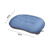 Blue Inflatable Pillow TPU Camping Trip Nap Neck Pillow Ultralight Rectangle Hiking Pillow For Travel Backpacking Fishing Beach