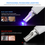 Touch Screen 9 Levels Picosecond Laser Pen Blue/Red Light Laser Therapy Body Dark Spot Scar Tattoo Remover USB Charge Wireless