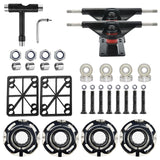 Double-Warped Skateboard Bracket Flash Wheel White Paint Bridge Set Bracket Skateboard Bridge PU Wheel Bracket