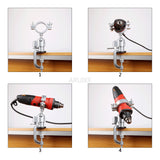 New 360 Degree Rotating Table Vise Multifunctional Aluminium Alloy Swivel Bench Vise Clamp Electric Drill Stand Rotating Tools